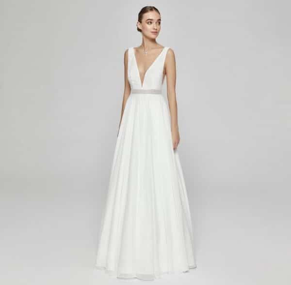 Bride Now! Brautkleid Brautkleid in A - Linie und V-Ausschnitt aus Spitze und Ciffon comfortable to wear
