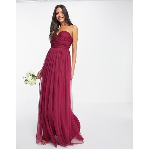 Anaya With Love - Bridesmaid - Maxi-Brautjungfernkleid in Pflaumenrot mit Herzausschnitt