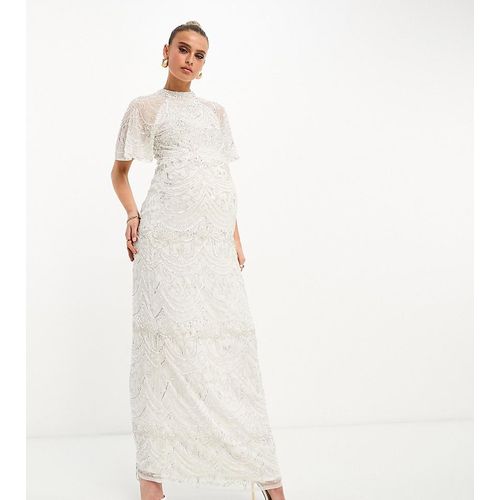 Beauut Maternity - Bridal - Verziertes Maxi-Brautkleid in Weiß mit kontrastierender Verzierung