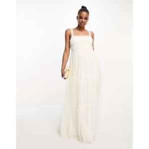 Anaya - Bridal - Gerüschtes Maxi-Brautkleid aus Tüll in Elfenbein-Weiß