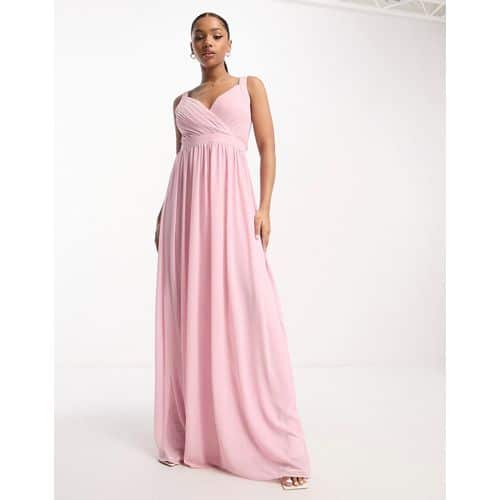 TFNC - Bridesmaid - Maxi-Brautjungfernkleid in Blassrosa mit Rückenteil aus Spitze