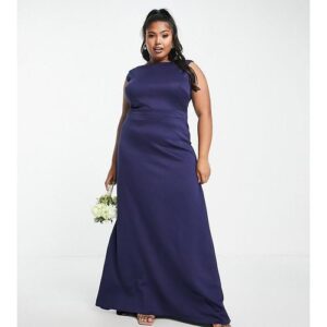 TFNC Plus - Bridesmaid - Maxi-Brautjungfernkleid in Marineblau mit Rückenschleife