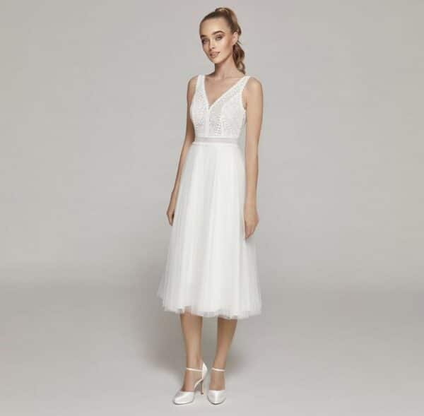 Bride Now! Brautkleid Kurzes Brautkleid aus Spitze und Tüll